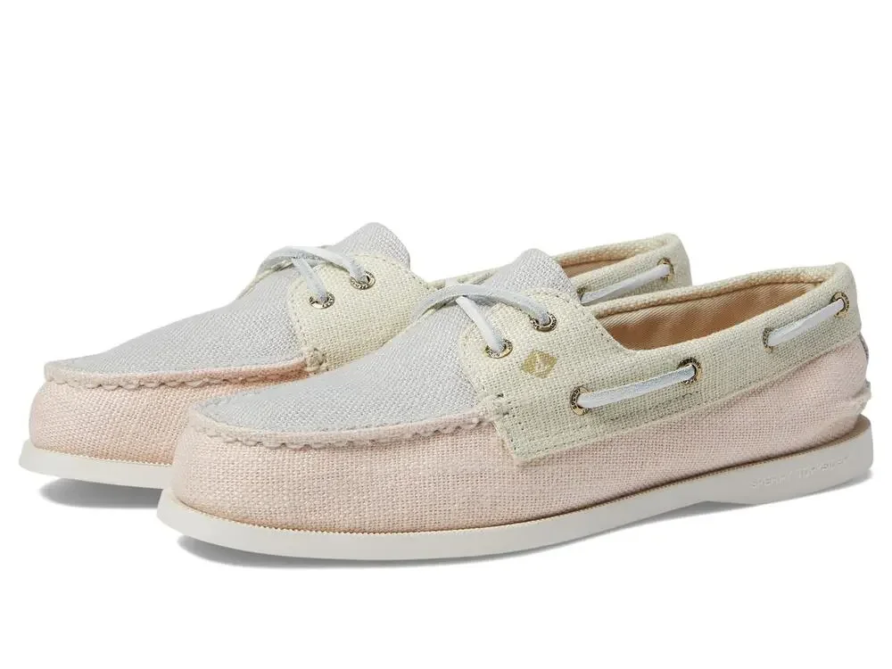 SPERRY AUTHENTIC ORIGINAL 2-EYE BAJA GRAY MULTI BOAT SHOES SIZE 12 M